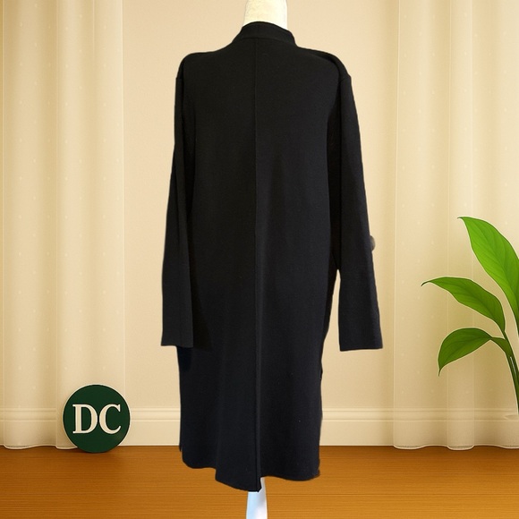 LILLUSORY Black Open Front Longline Cardigan – Size L – Excellent Pre-Loved - Picture 2 of 3